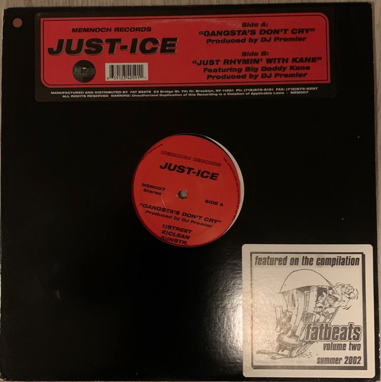 JUST-ICE & DJ PREMIER - Gangsta‘s Don‘t Cry Maxi Lp 2002 | Kaufen auf ...