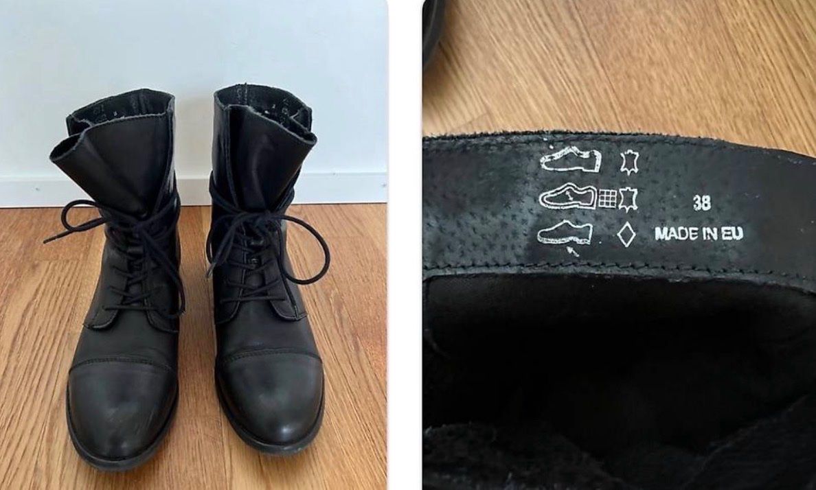 Damenschuhe: Lederstiefel, schwarz, Gr.38 – Gebraucht aus Glattpark(Opfikon) von ste_n99y 1