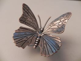 RAR: Vintage schöner 800er Silber Schmetterling (5 x 5.5 cm)