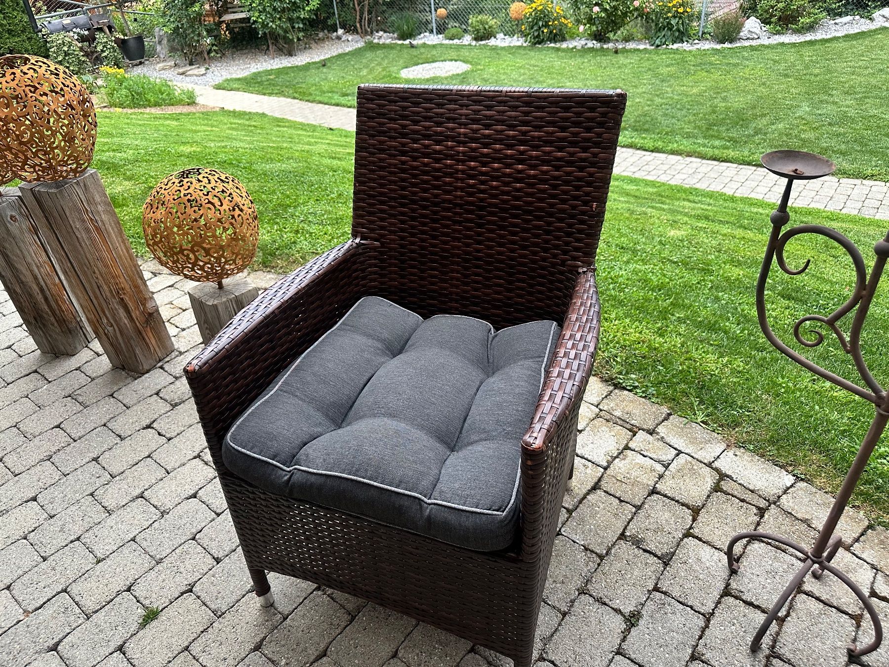 Sedie: 5 Gartenstühle aus Pollyrattan Braun – Usato da sigriswil venduto da markust0102