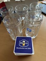 5 Biergläser Warteck Bierdeckel