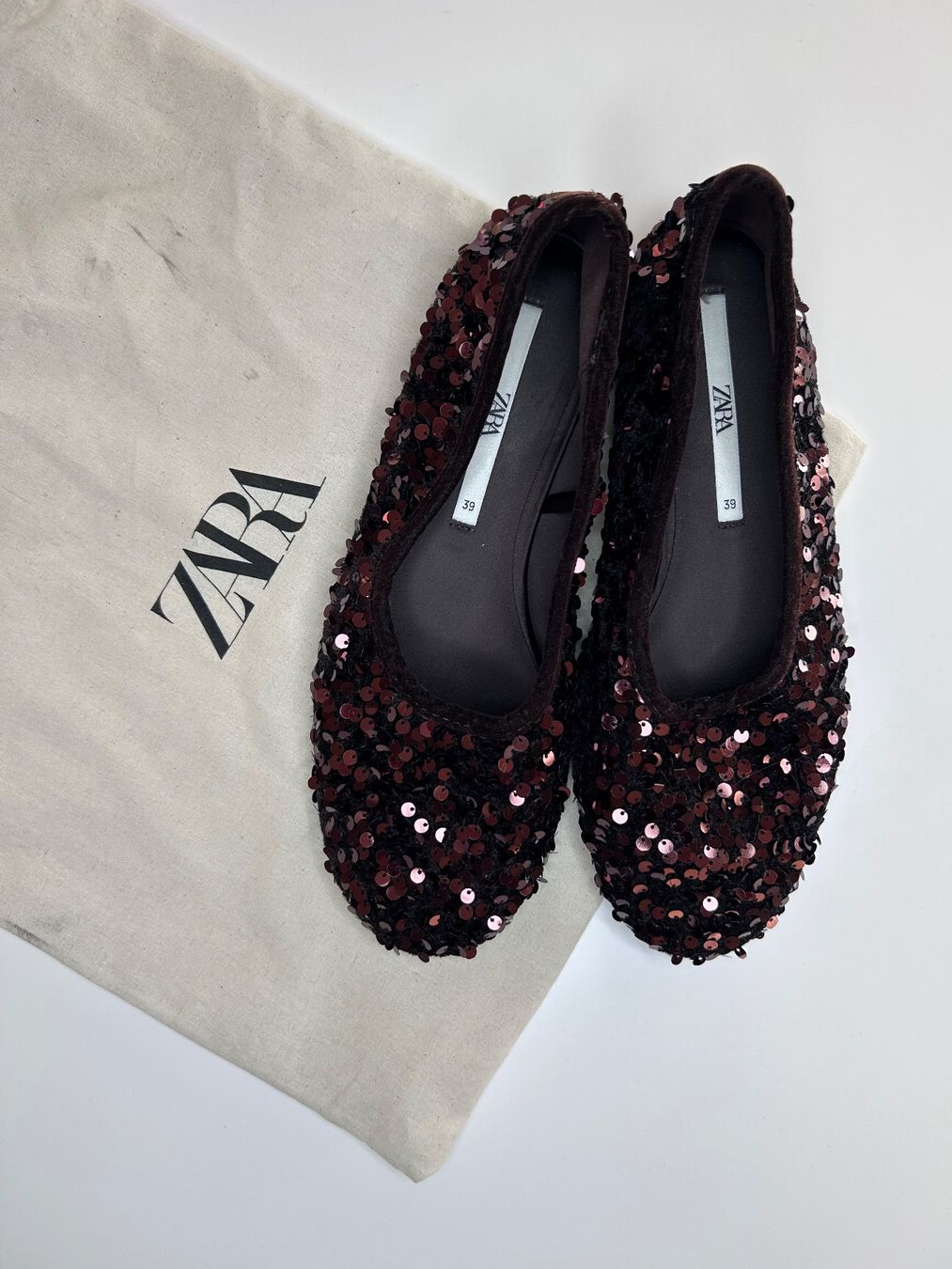 Zara Damenschuhe: Zara Ballerinas with Sequins – Neu (gemäss Beschreibung) aus St. Gallen von look-twice