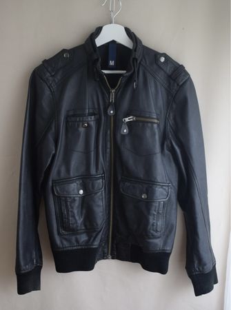 H&M DIVIDED ECHTLEDER JACKE, GR. M/S