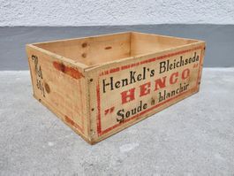 alte Holzkiste Kiste HENCO HENKEL 'S BLEICHSODA SEIFENKISTE