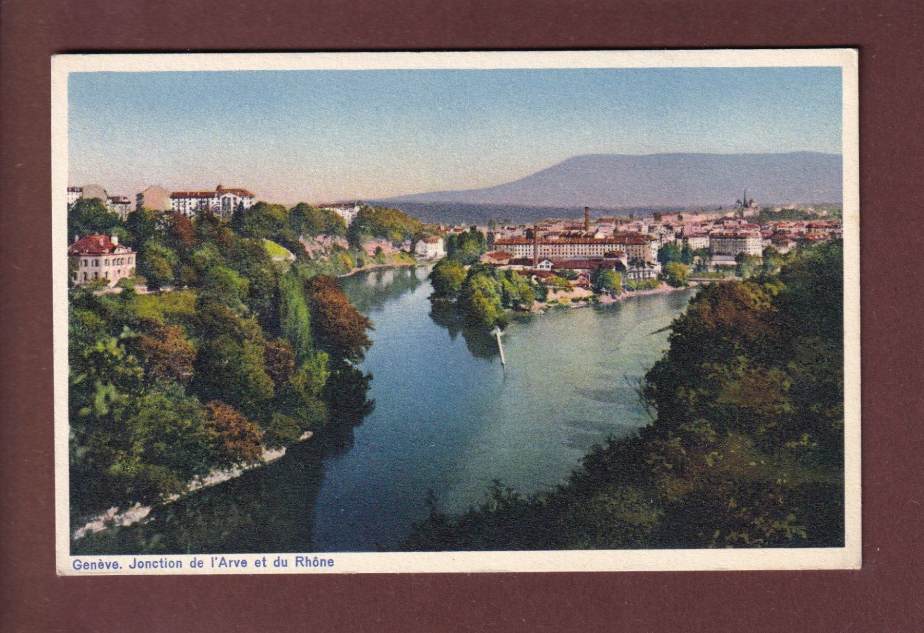 Cartoline postali: GENEVE - Jonction Rhône et Arve – Usato da Pully venduto da nicecards