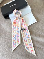 Chanel 100% Silk Hair Scrunchie & Twilly