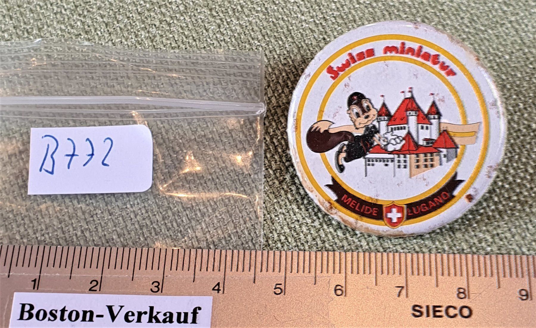 Placchette & Badge: B772 Button Swiss miniatur Melide Lugano – Usato da Reinach BL venduto da Boston-Verkauf 3