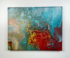 Acryl-Flüssigkeitsmalerei, rechteckig