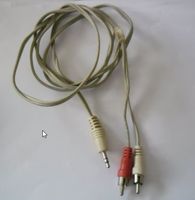Câble Cinch (RCA) stéréo et Jack 3.5 mm 1.8 mètres gris (d)
