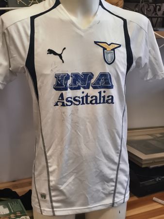 Fussballtrikot SS Lazio Puma weiss blau Gr L gebraucht(A71)