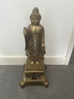 Buddha Figur aus Messing, Vintage Asien Deko Statue 44cm