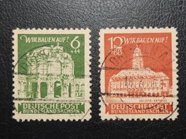 SBZ Ost-Sachsen Mi-Nr.64 ba-65 ba Gestempelt Geprüft 100 Fr