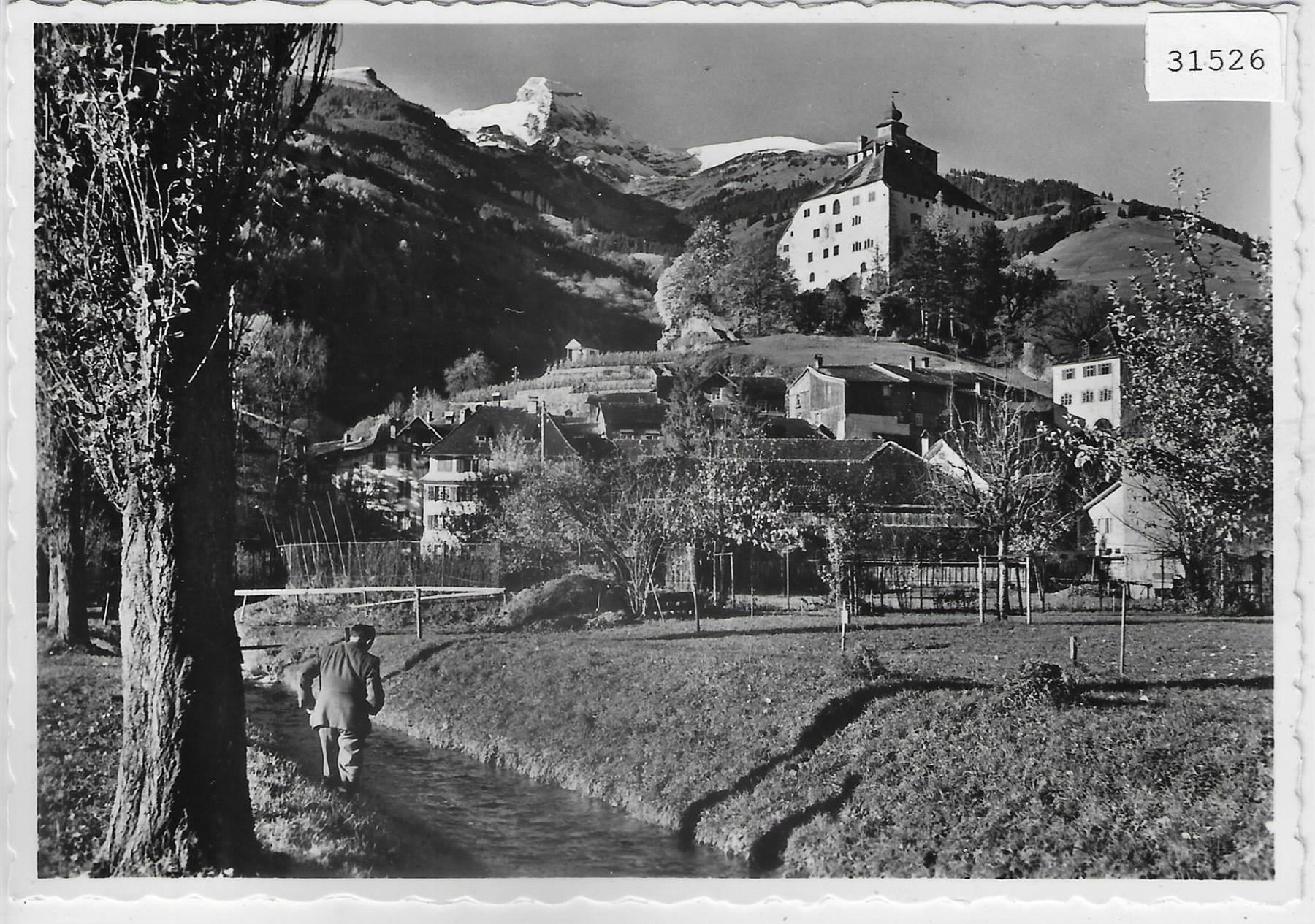 Cartes postales: Schloss Werdenberg - Mann am Bach – D'occasion à Ettingen par Kartenplanet