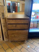 Rollkorpus Holz Dunkelbraun  4 Schubladen