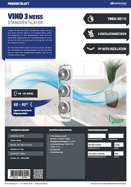 Ventilatori: Ventilateur design avec 3 ventilateurs  – Usato da Morges venduto da con_jw6n 3