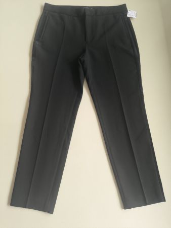 Zara – Schwarze Slim-Fit-Hose mit Samtbesatz – Größe L – Neu