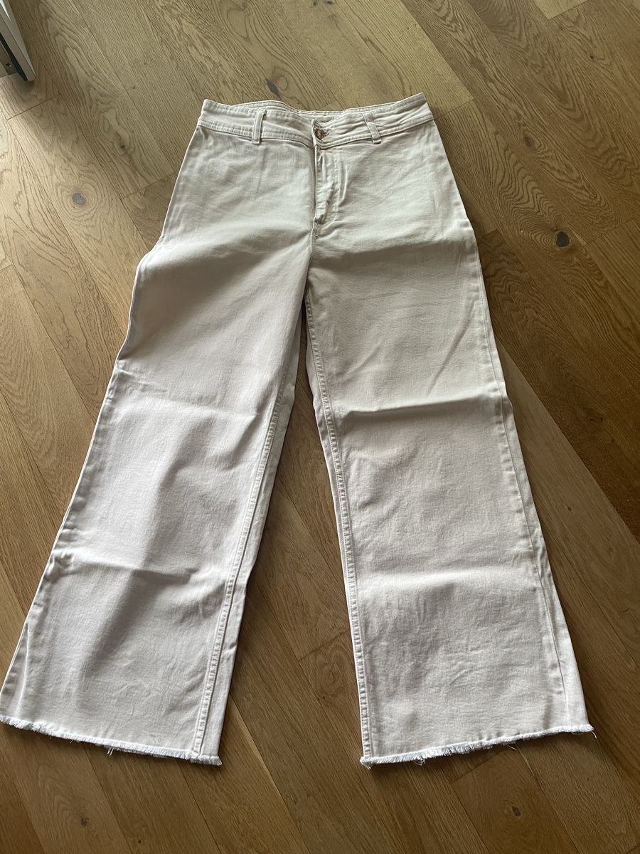 Mango Jeans: MNG Hose, Gr. 40, hellbeige, Wide Leg – Usato da Oberwil BL venduto da another-day-of-sun