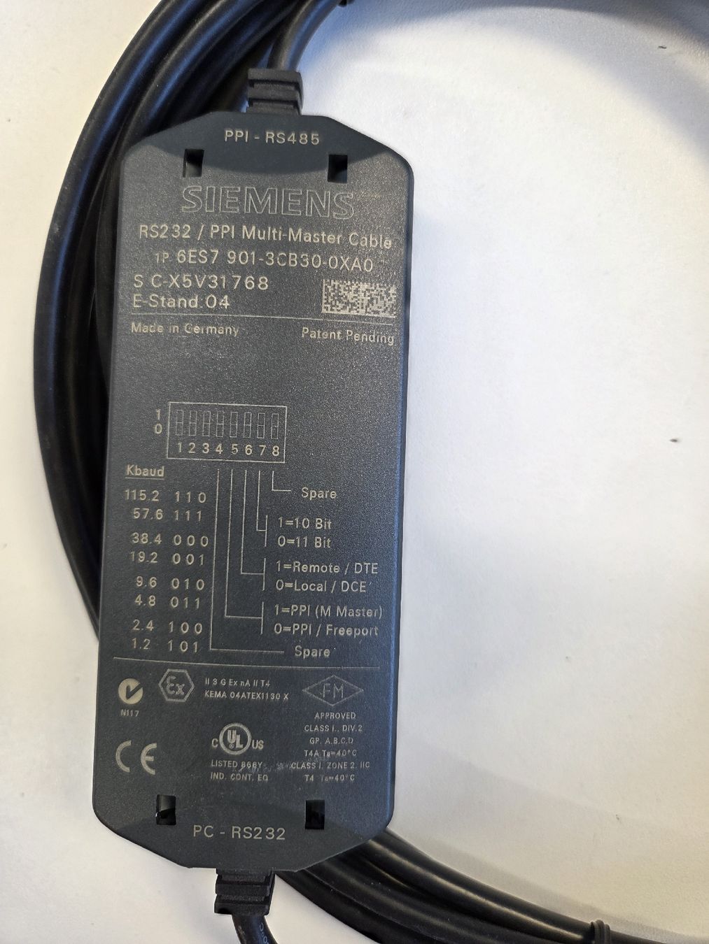 Siemens Componenti elettronici: Câble Siemens RS232 PPI Multi-Master 6ES7 901-3CB30 – Usato da Corgémont venduto da Couache