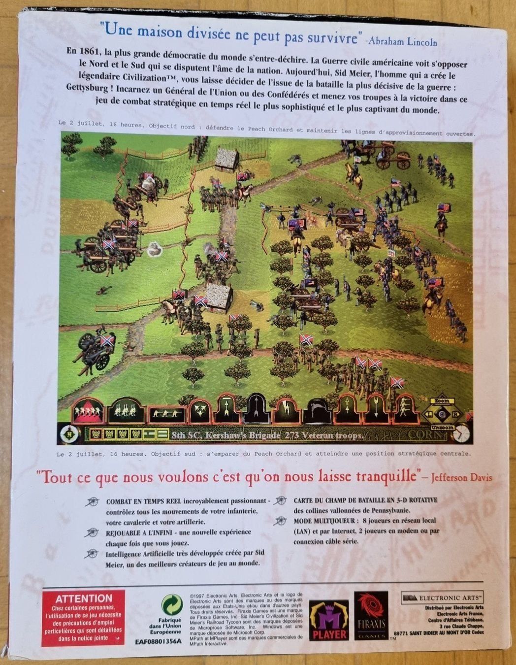 Microsoft Spiele: PC Big Box : Sid Meier's Gettysburg! – Gebraucht aus Froideville von xXSebastienXx 1