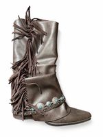 Damen Stiefel braun mit Fransen und Applikationen Grösse 39