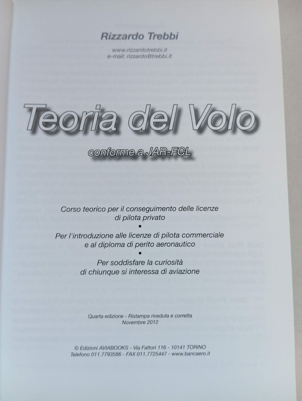 Bücher: teoria del volo – Neu (gemäss Beschreibung) aus Maroggia von Mecca74 2