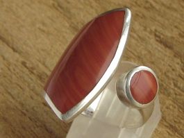 spezieller Vintage Ring Silber 925  KP Koralle Gr. 60