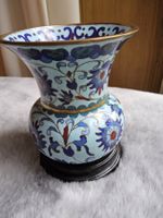 Dekorative  Cloisonné Vase in Blautönen China, 20Jhd.