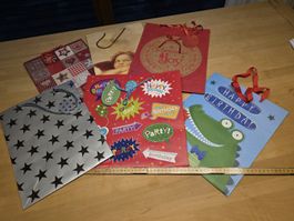 Geschenktaschen Set, 7 Stück, Weihnachten, Geburtstag, Party