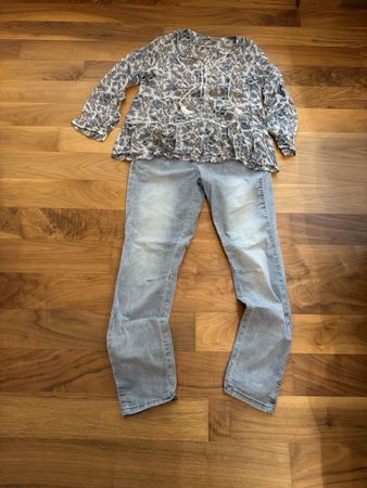 Bluse und Jeanshose von Nile Gr. S Hose  XS