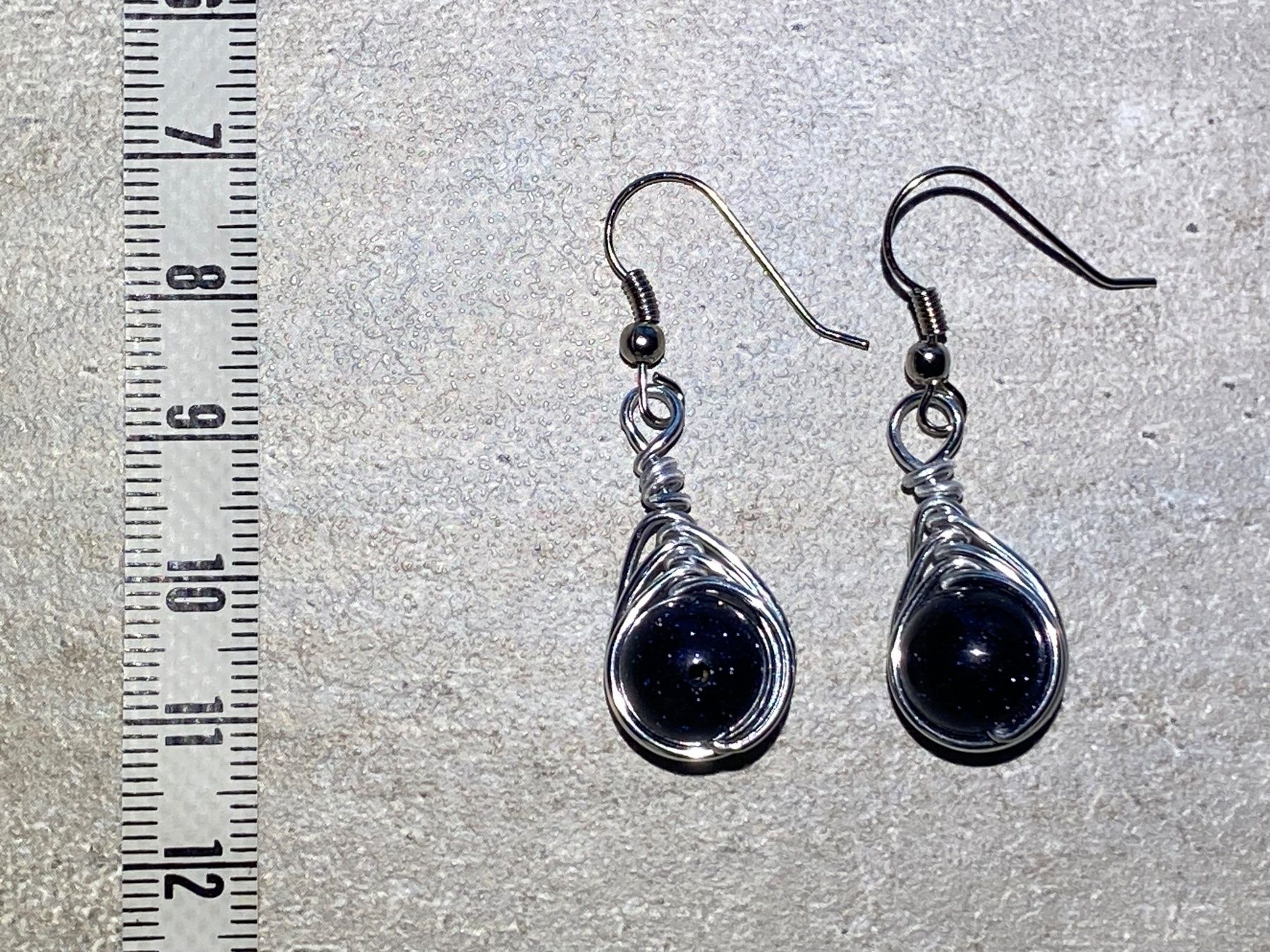 Ohrringe & -stecker: natürlicher blauer Sandstein - Ohrringe wire wrap handmade – Neu und originalverpackt aus Laax von kri_95f5 2