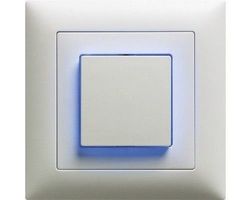 UP Leuchtdrucktaster EDIZIOdue A-R/1P weiss, LED blau Feller