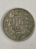 SVIZZERA 1 FR MONETA IN ARGENTO 1957 usata - circolata