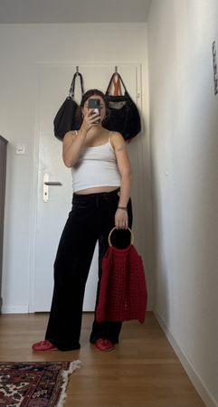 Damen Handtasche rot gehäkelt