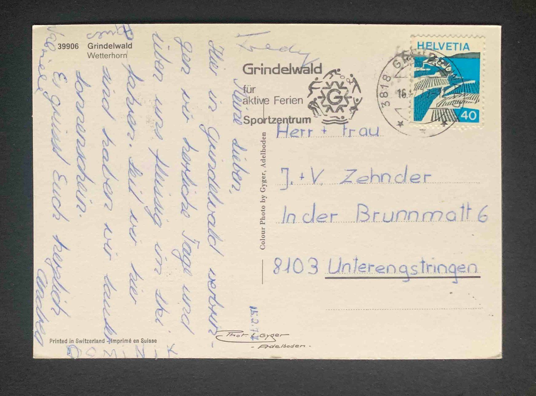 Cartoline postali: AK Grindelwald Wetterhorn – Usato da Goldau venduto da artelier1 1