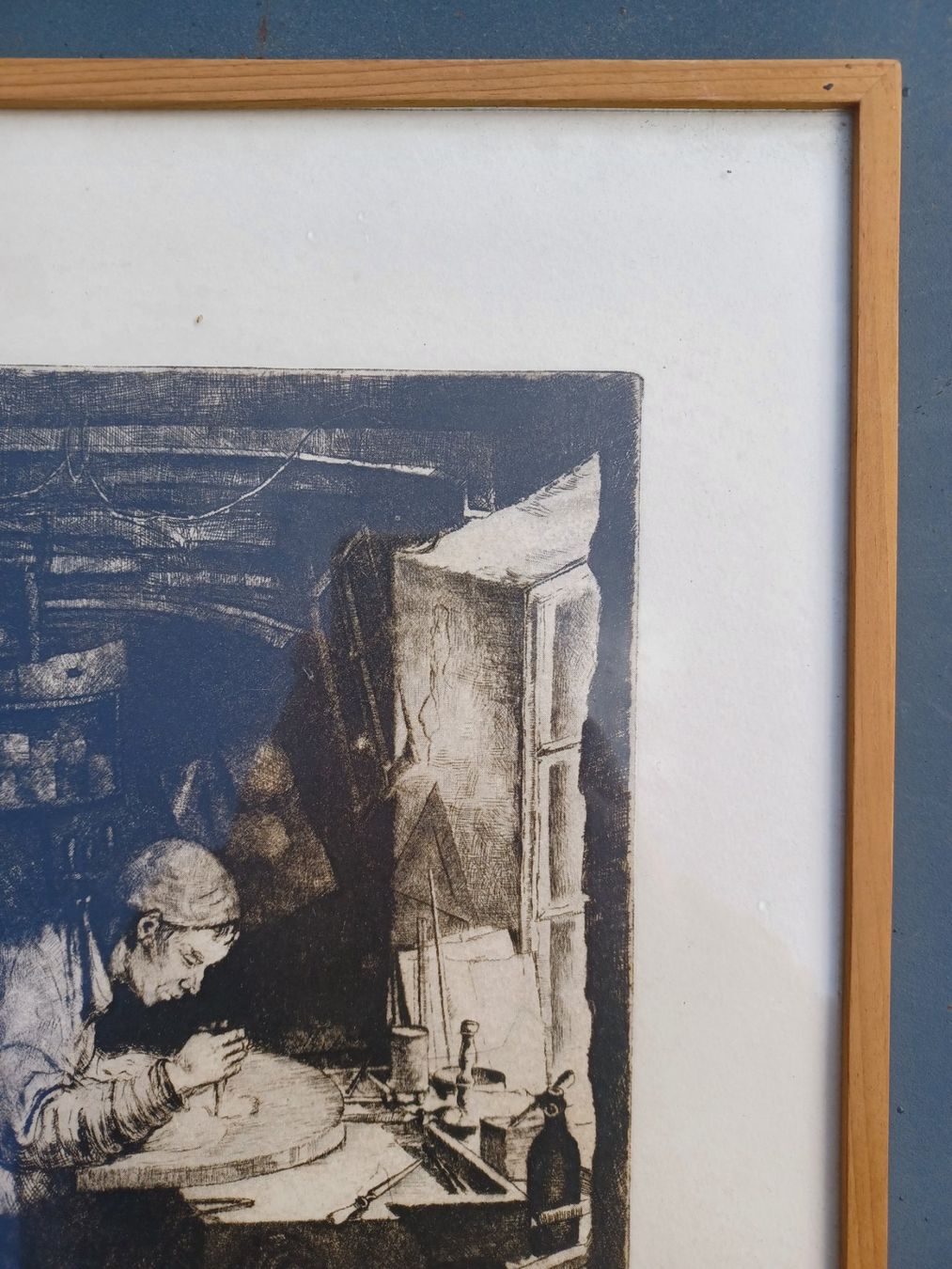 Gemälde: Holzschnitzer, H. Schroer – Gebraucht aus Horw von Mikesch108 2