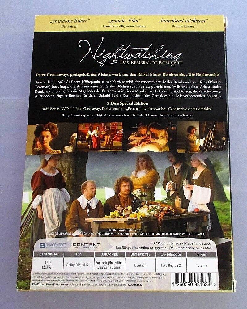 Tutti i DVDs: NIGHTWATCHING - Peter Greenaway 2-DVD – Usato da Wattwil venduto da Muriel10 1
