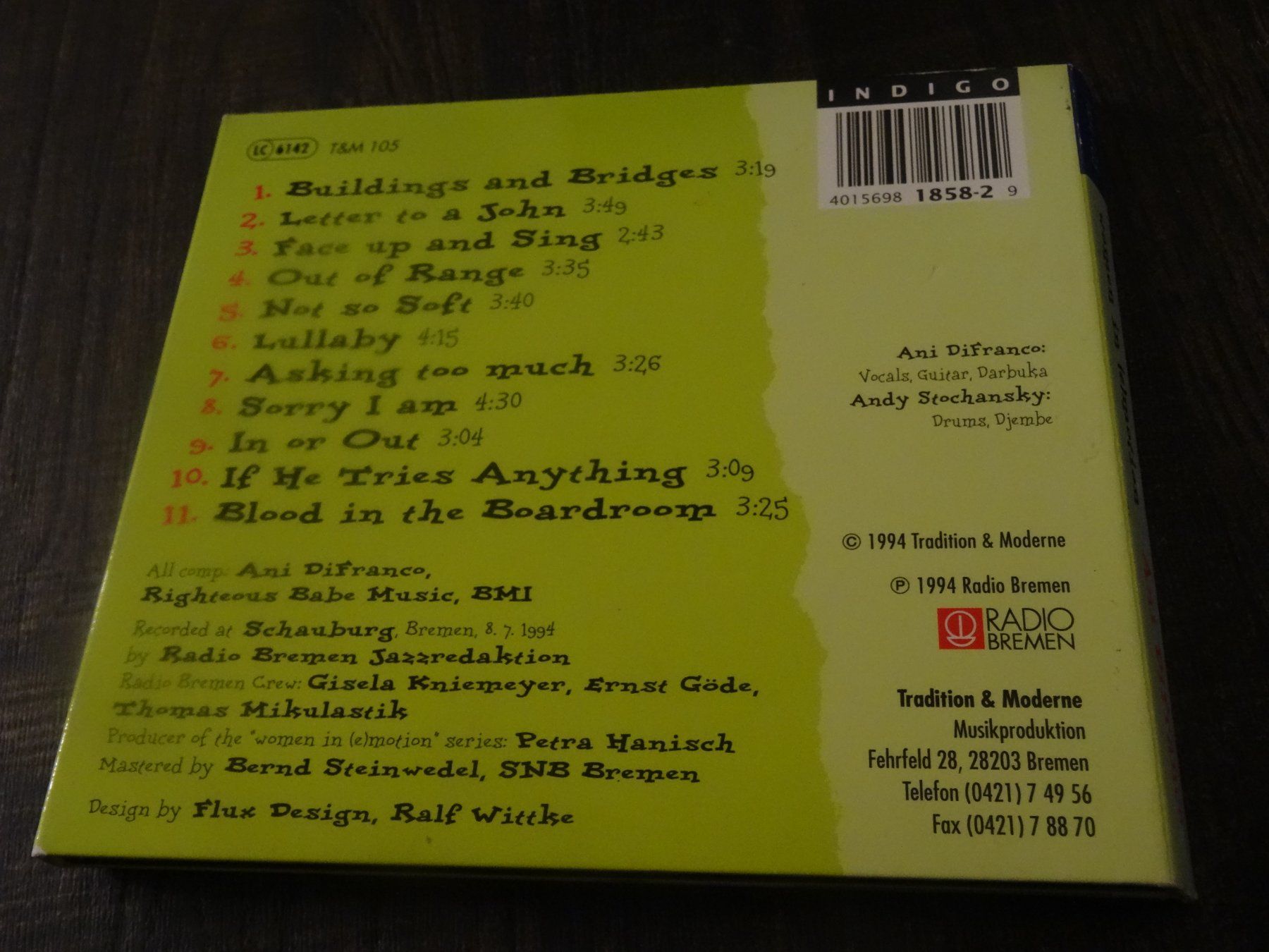 CDs: Ani DiFranco - Women in emotion CD – D'occasion à Olten par Disc-Ausverkauf 1