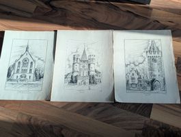 Basler Ansichten, Originalzeichnungen von E.Kunz 1926 (3)