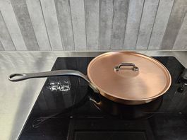 Falk Culinair Bratpfanne 24cm mit Deckel, Kupfer, neuwertig