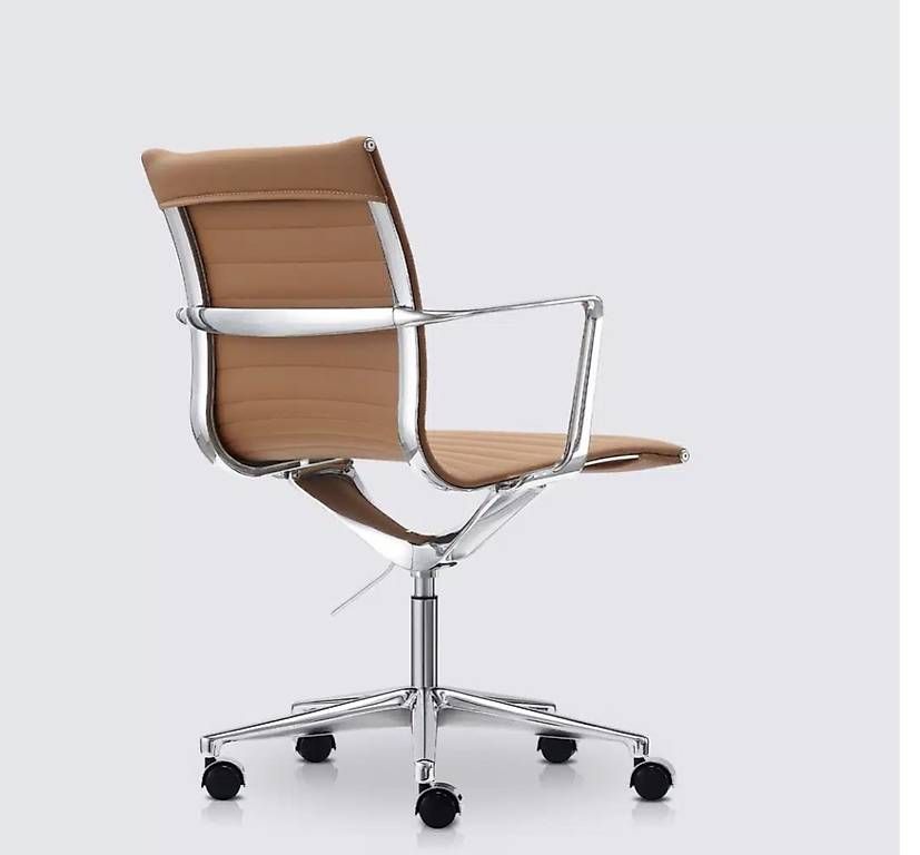 Stühle: Designer Office Chair  Cognac Leather & Chrome – Gebraucht aus Zürich von Qualitaetsexperte. 1