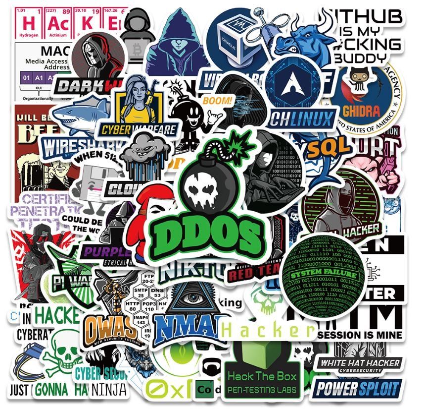 Sticker: hacken hacker Computer Laptop DDOS Windows 50 tlg Stickerset – Nuovo e nell'imballaggio originale da Dättlikon venduto da easythings 5