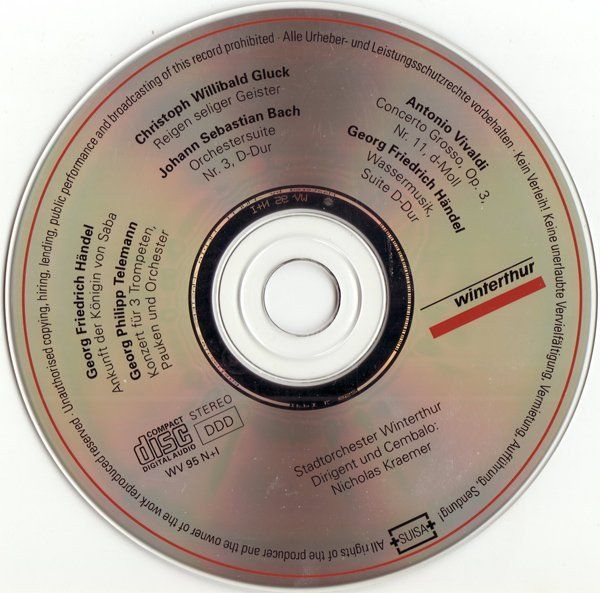 CD: Nicholas Kraeme, Winterthur Stadtorchester - Gluck, Telemann – Usato da Unterbäch venduto da tuqsa 2