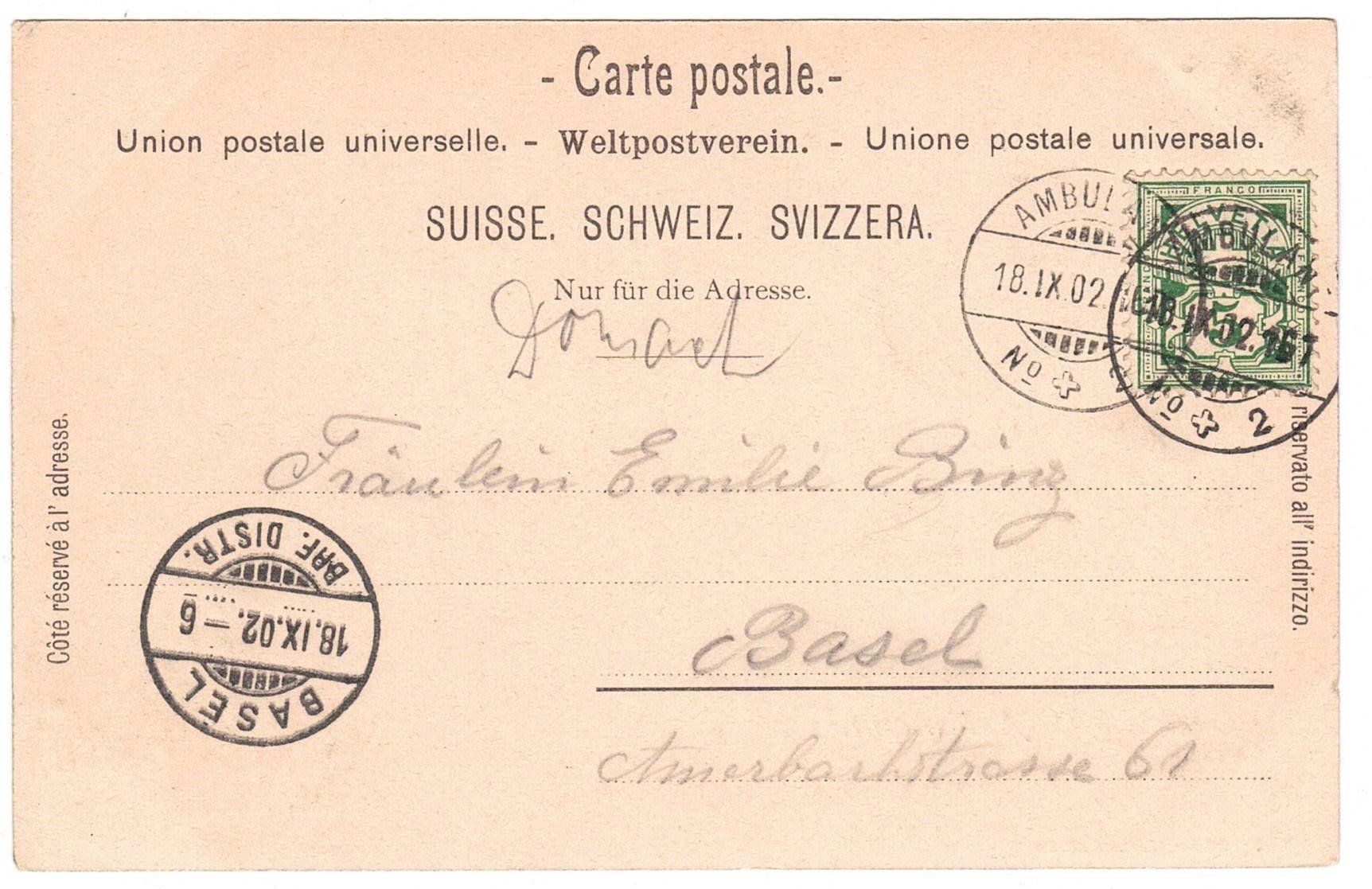 Cartoline postali: 1902 Arlesheim – Usato da Kreuzlingen venduto da Koi4 1