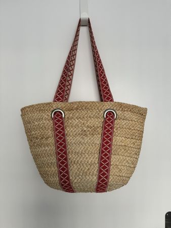 Sommerliche Strandtasche aus Stroh / Summer Straw Beach Bag