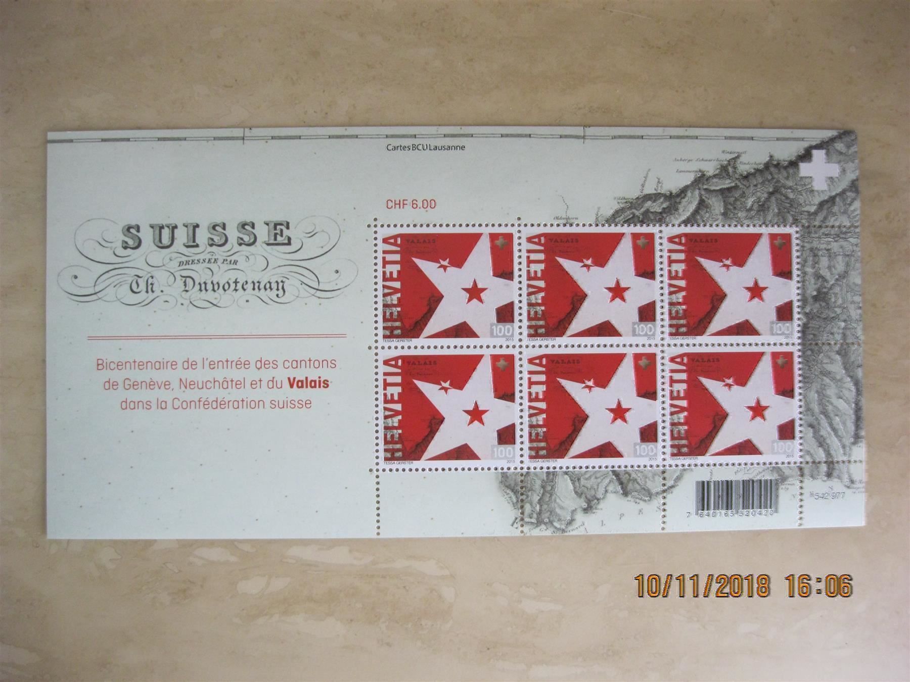 Alle Briefmarken: 2015 Geneve Neuchatel Valais – Neu (gemäss Beschreibung) aus Affoltern am Albis von Andrezc 1