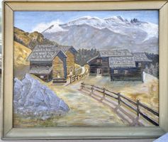 ✨ Signiertes Vintage-Ölgemälde Alpenlandschaft – vermutlich