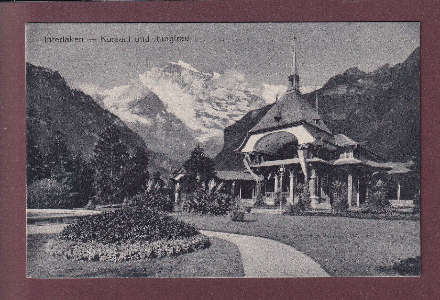 Cartoline postali: INTERLAKEN - Kursaal - Jungfrau – Usato da Pully venduto da nicecards