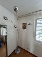 5-armige Bogen-Stehlampe Chrom mit Marmorfuss