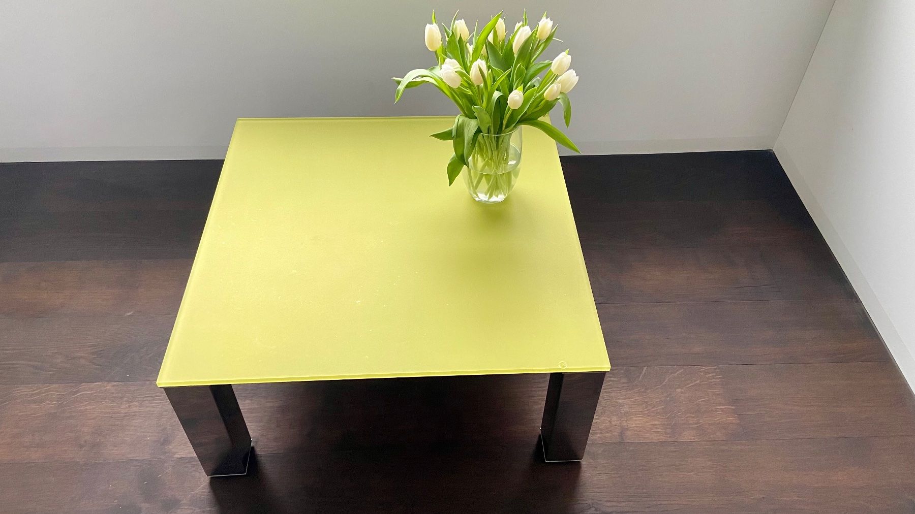 Tische: Couchtisch Chrom & Milchglas "Lemon" – Gebraucht aus Maur von Grandslam 2