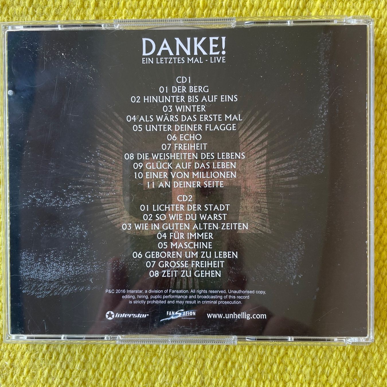 CD: UNHEILIG-2CD DANKE! EIN LETZTES MAL - LIVE – Usato da Rorschacherberg venduto da CD-Roli 1